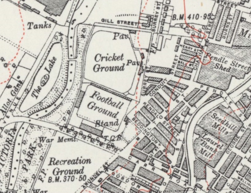 Burnley - Nelson Cricket Club : Map credit National Library of Scotland